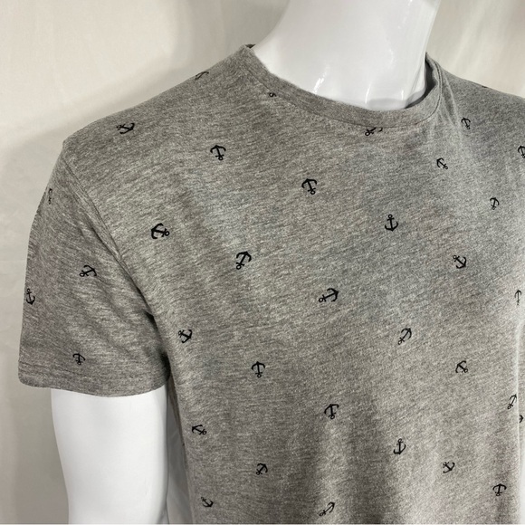 Ping Pong Pro Nautical Anchor Tiled Heather Gray Men’s Tee - Picture 2 of 6